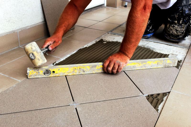 Tile Installation in Progress
